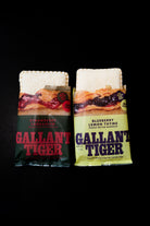 Gallant Tiger Strawberry Cardamom and Blueberry Lemon Thyme wrappers, both flavors